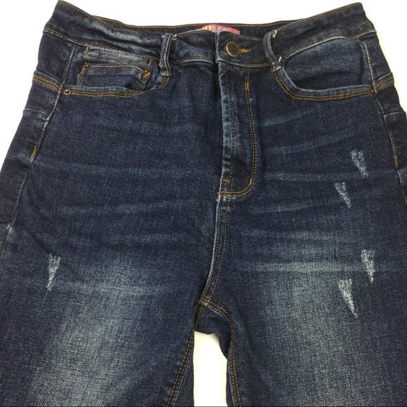 Wax Jean Butt I Love You Distressed Ripped Skinny Stretch Jeans Blue Juniors 11 - Picture 5 of 10